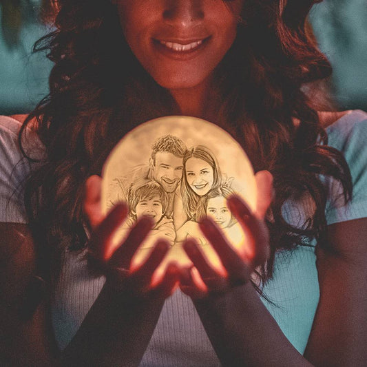 Custom 3D Printed Photo Lunar Moon Lamp - Perfect Gift