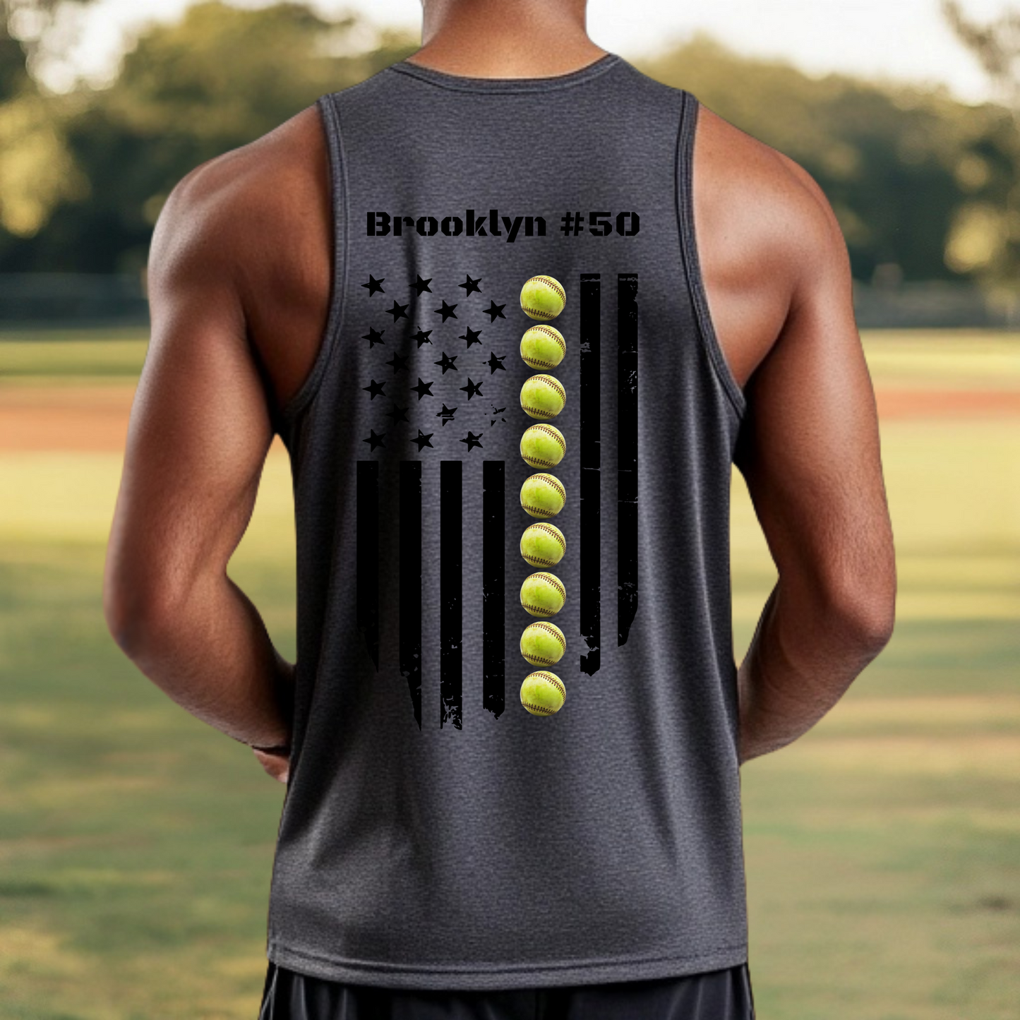 Personalized Softball Flag Shirt