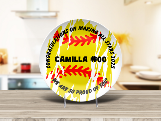 Personalized All-Star Softball Plate – Custom Name, Team & Year