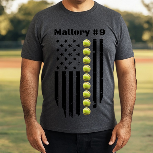 Custom American Softball T-Shirt