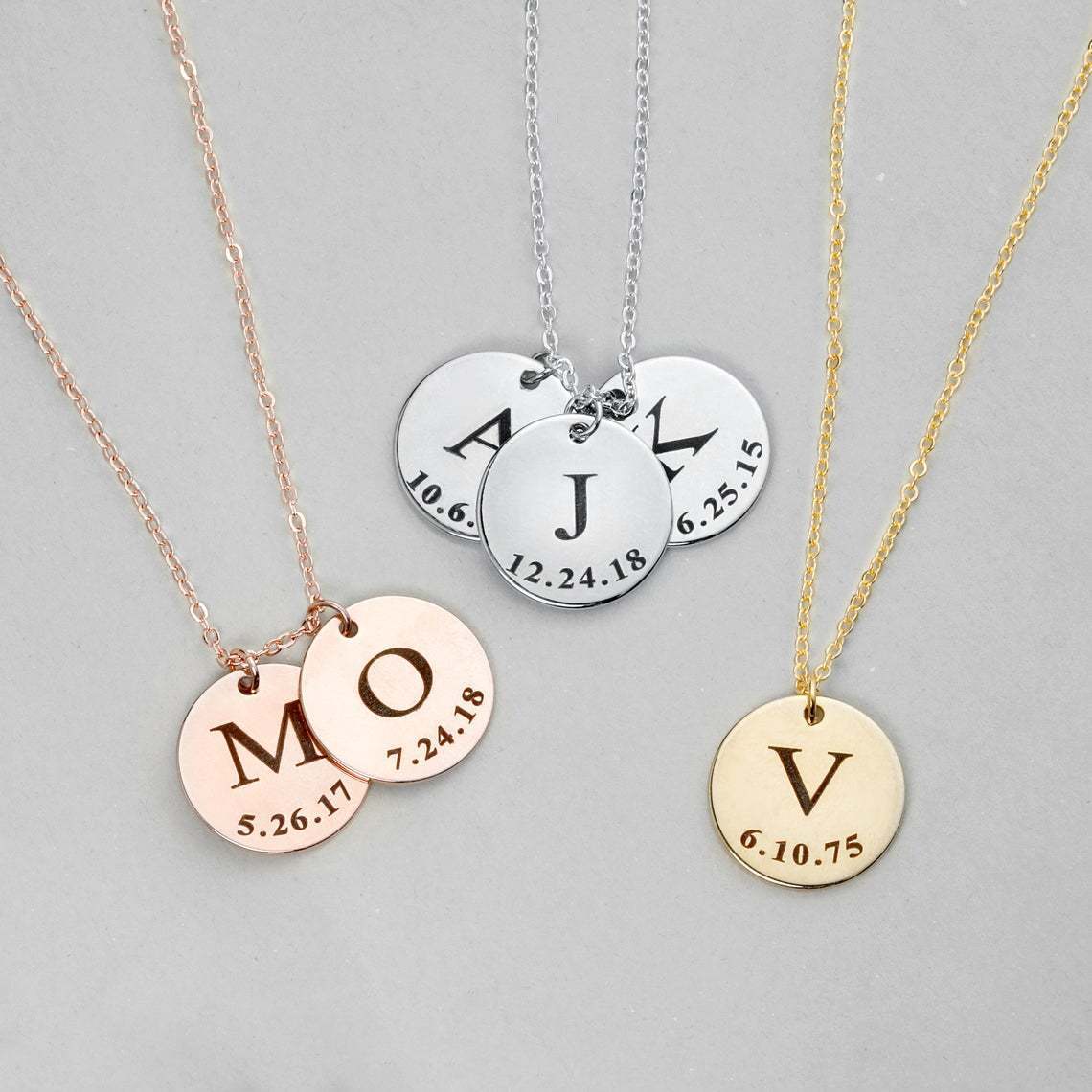 Personalised Name & Birthday Disc Necklace