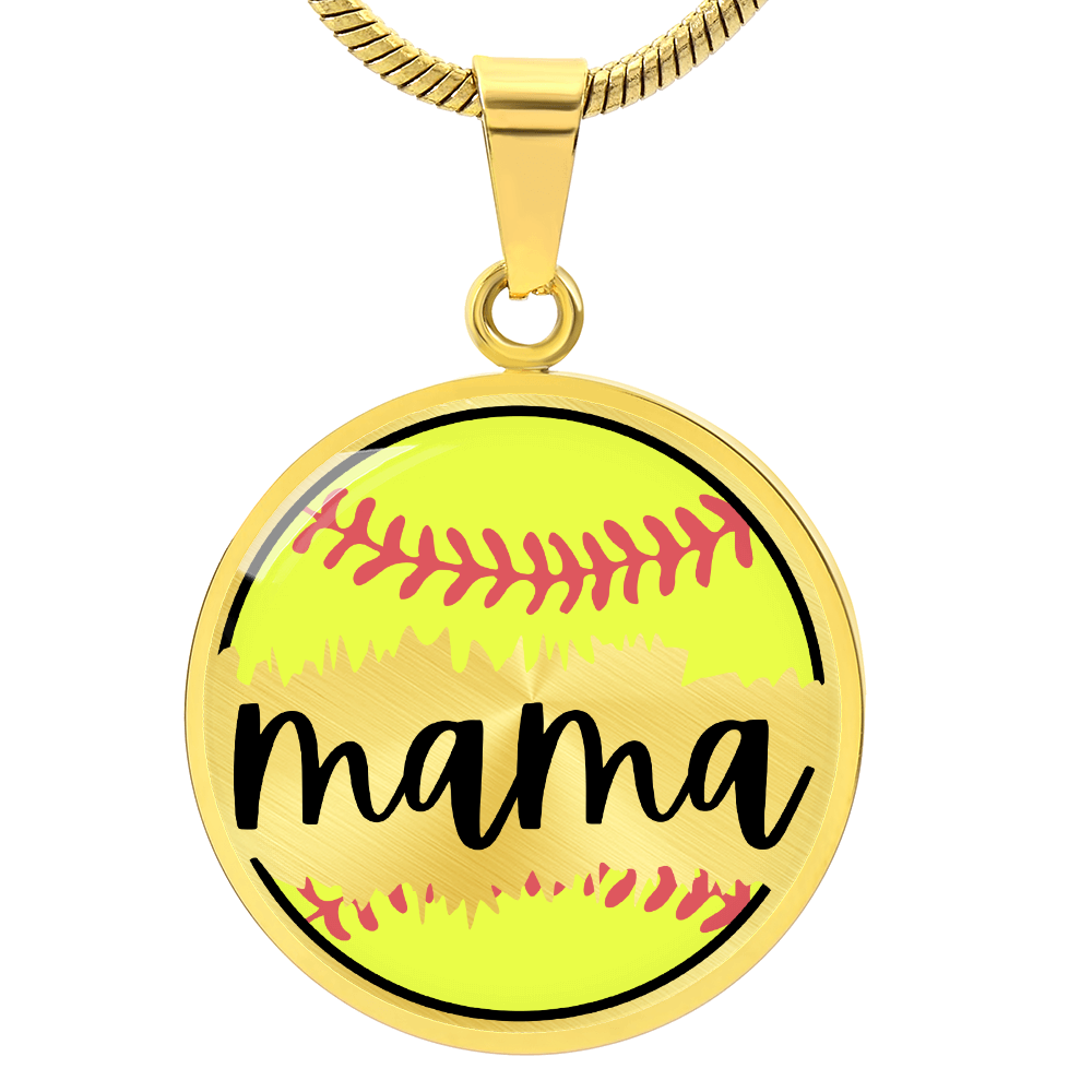 Softball Mom Necklace – Personalized Back Engraving