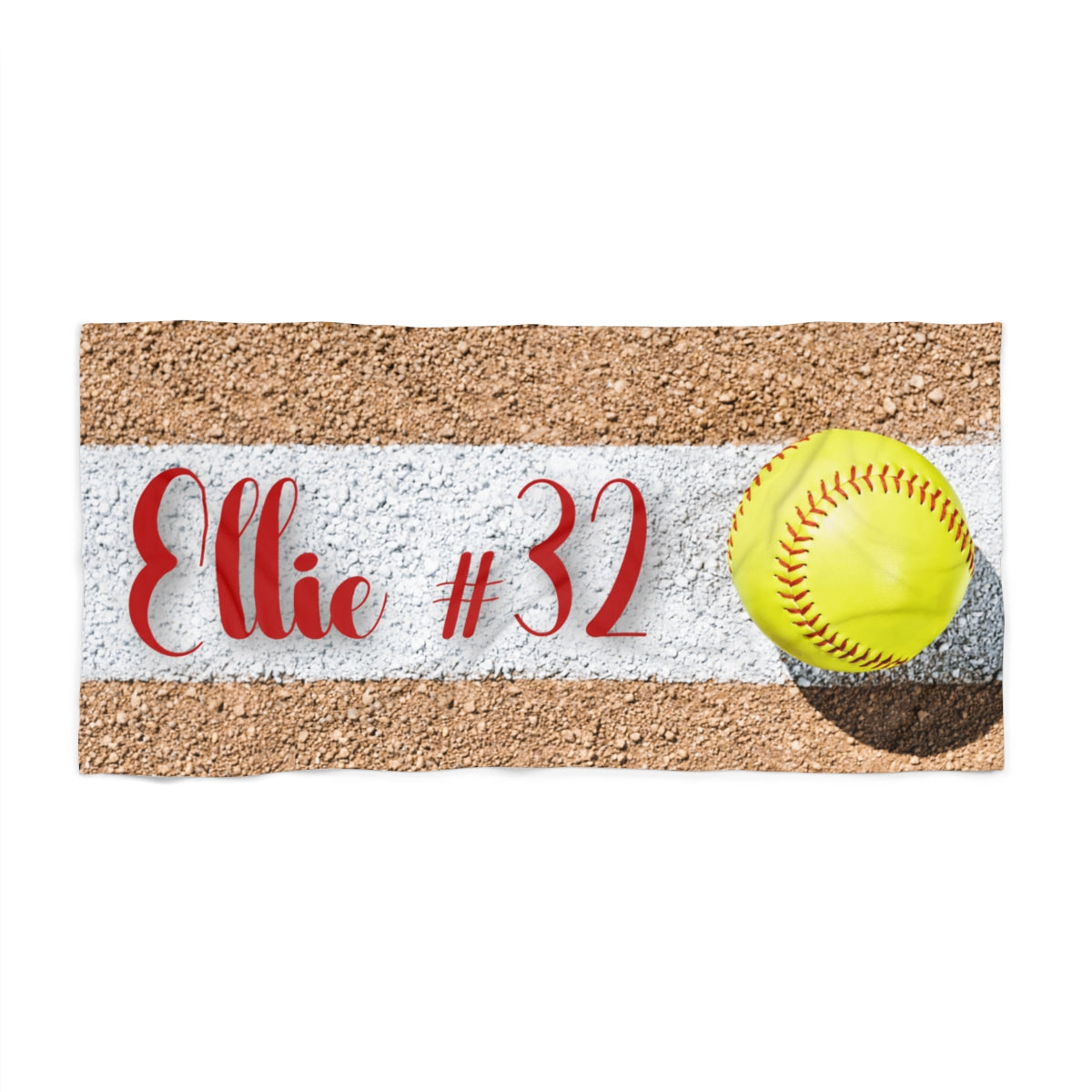 Custom Softball Beach Towel
