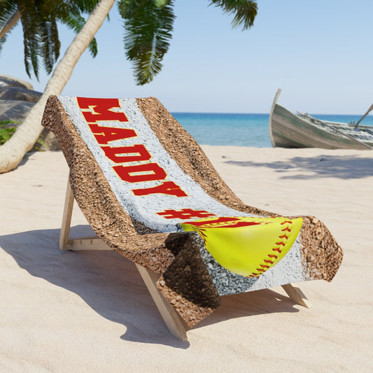 Custom Softball Beach Towel