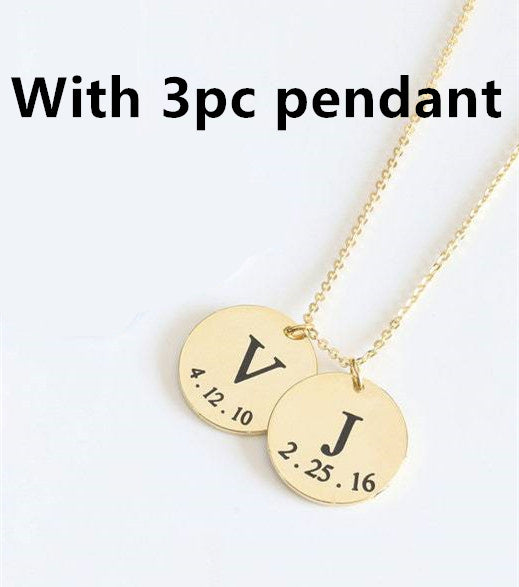 Personalised Name & Birthday Disc Necklace