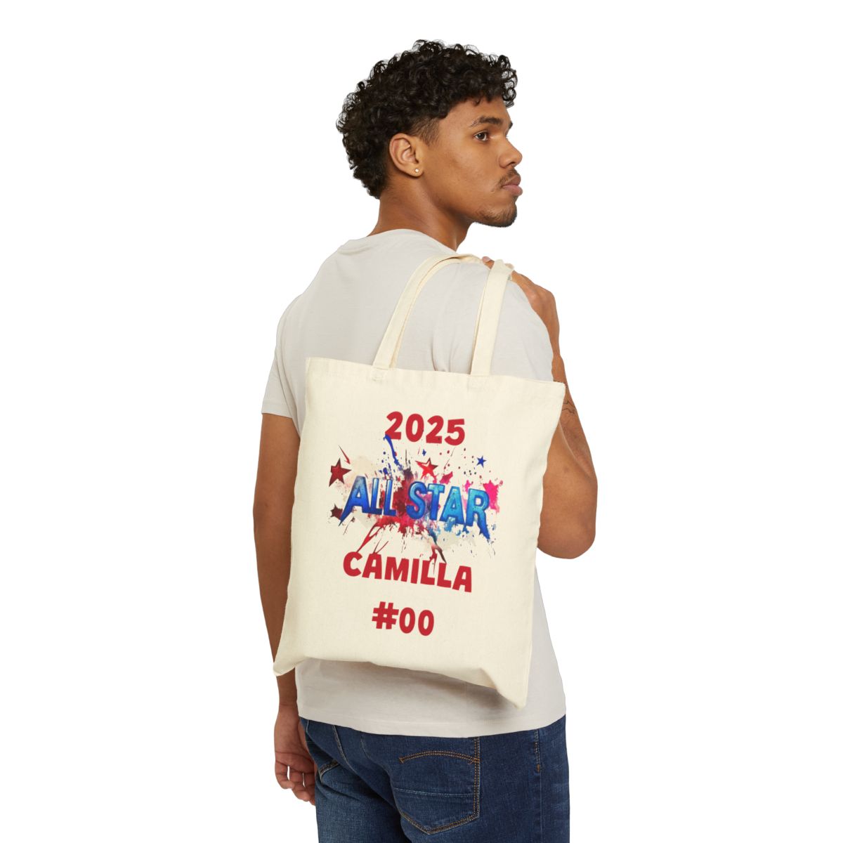 All-Star Canvas Tote Bag – Personalized with Name, Number & Year