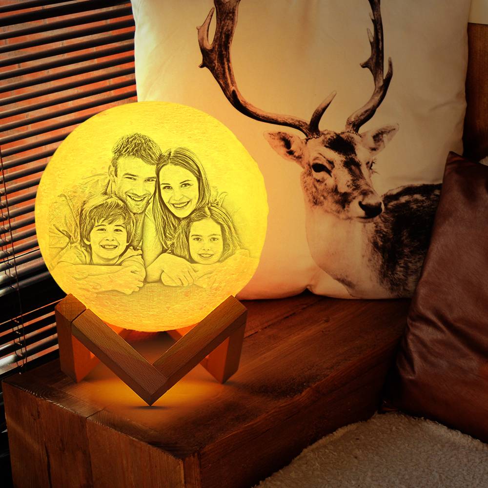 Custom 3D Printed Photo Lunar Moon Lamp - Perfect Gift