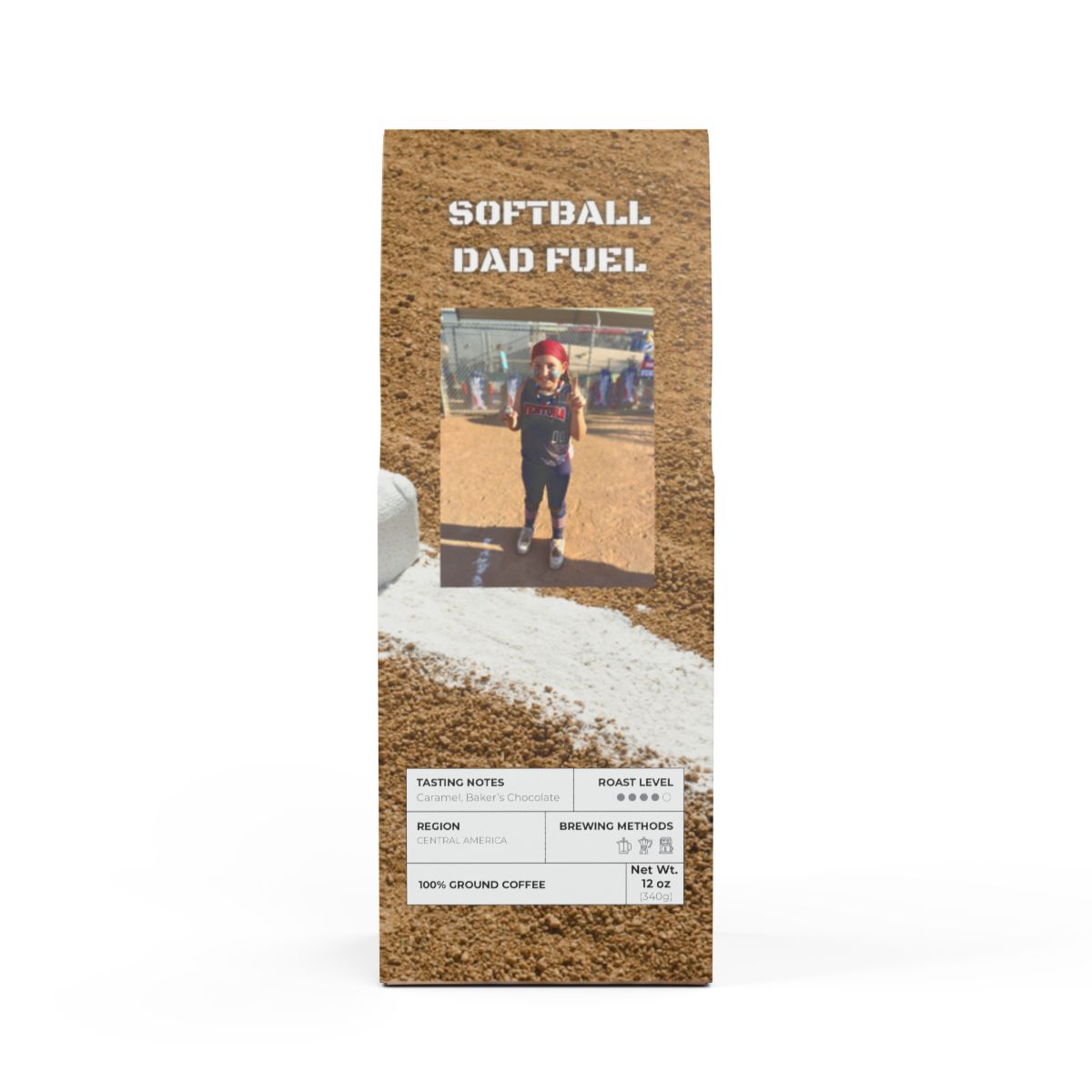 Personalized Softball Dad Fuel - Bag of Coffee - Your Own Photo