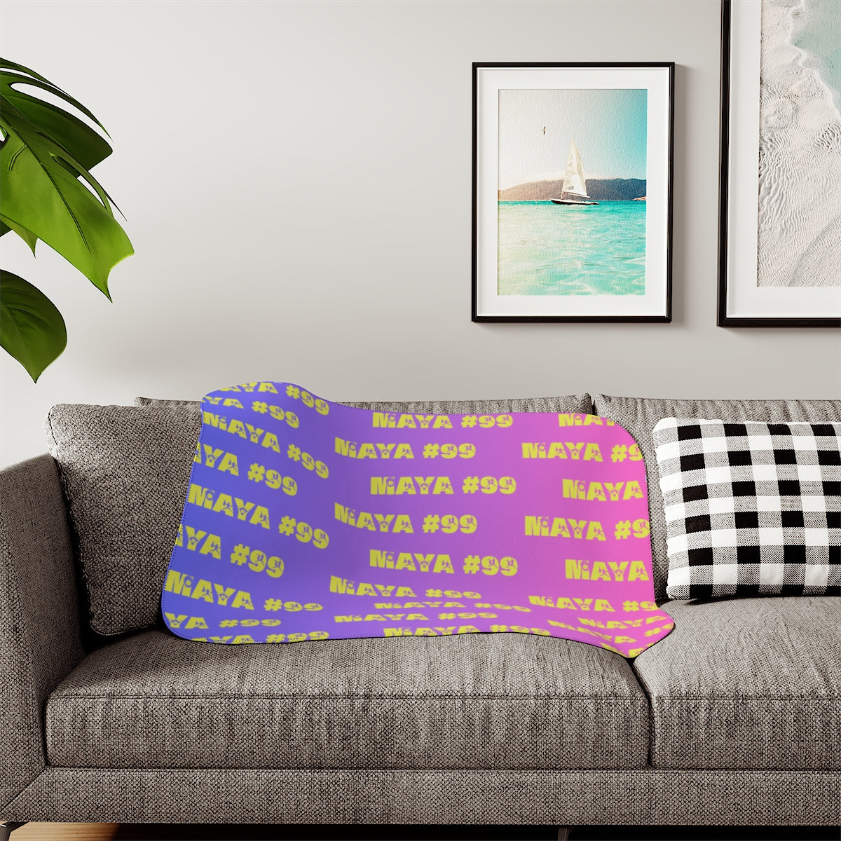 Personalized Name + Number Sherpa Blanket