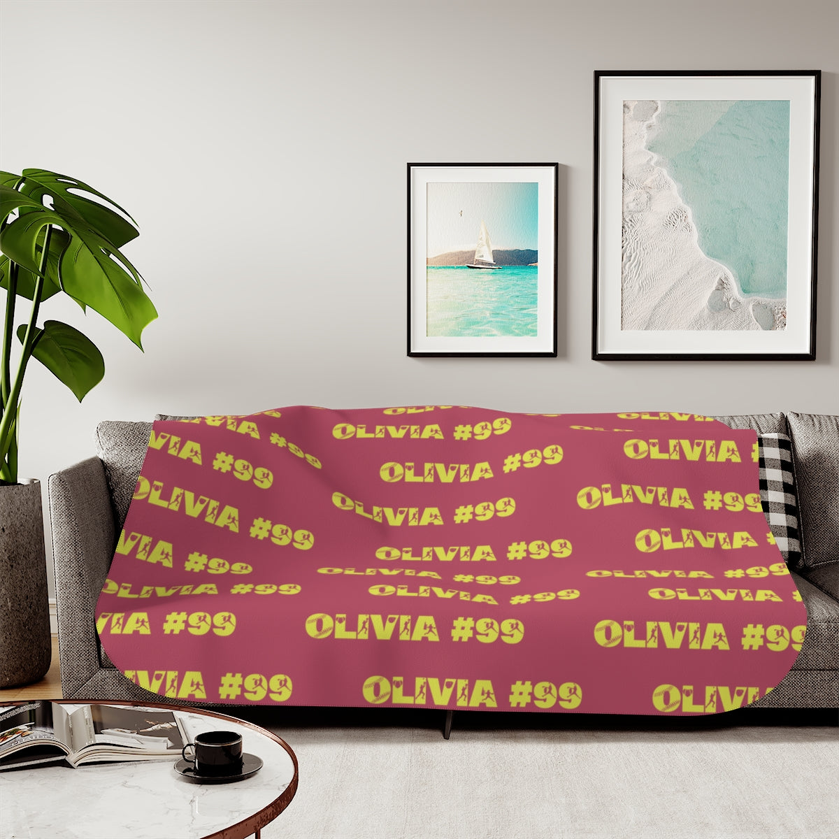 Personalized Name + Number Sherpa Blanket