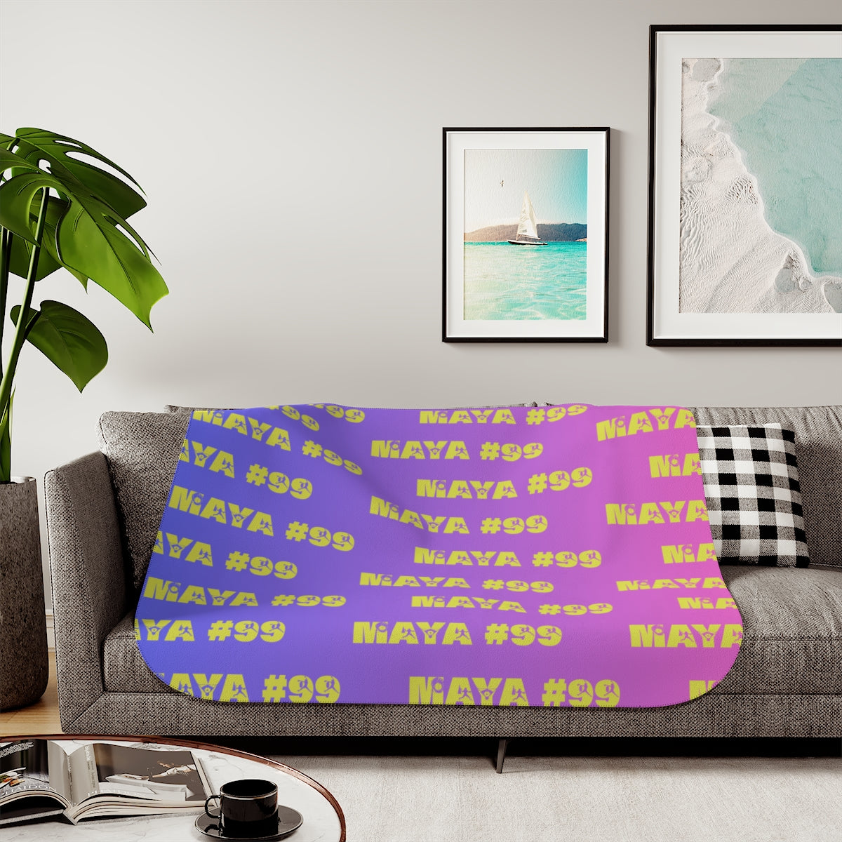 Personalized Name + Number Sherpa Blanket