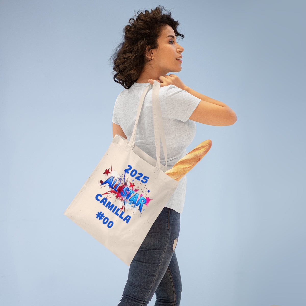 All-Star Canvas Tote Bag – Personalized with Name, Number & Year