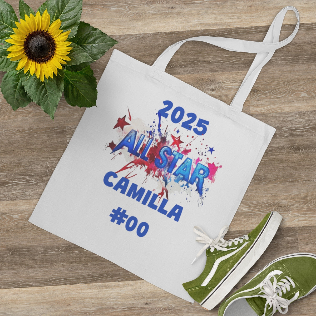 All-Star Canvas Tote Bag – Personalized with Name, Number & Year
