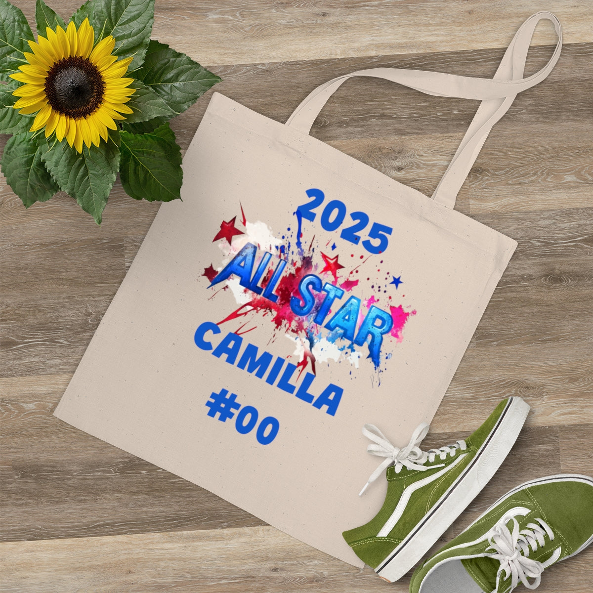 All-Star Canvas Tote Bag – Personalized with Name, Number & Year