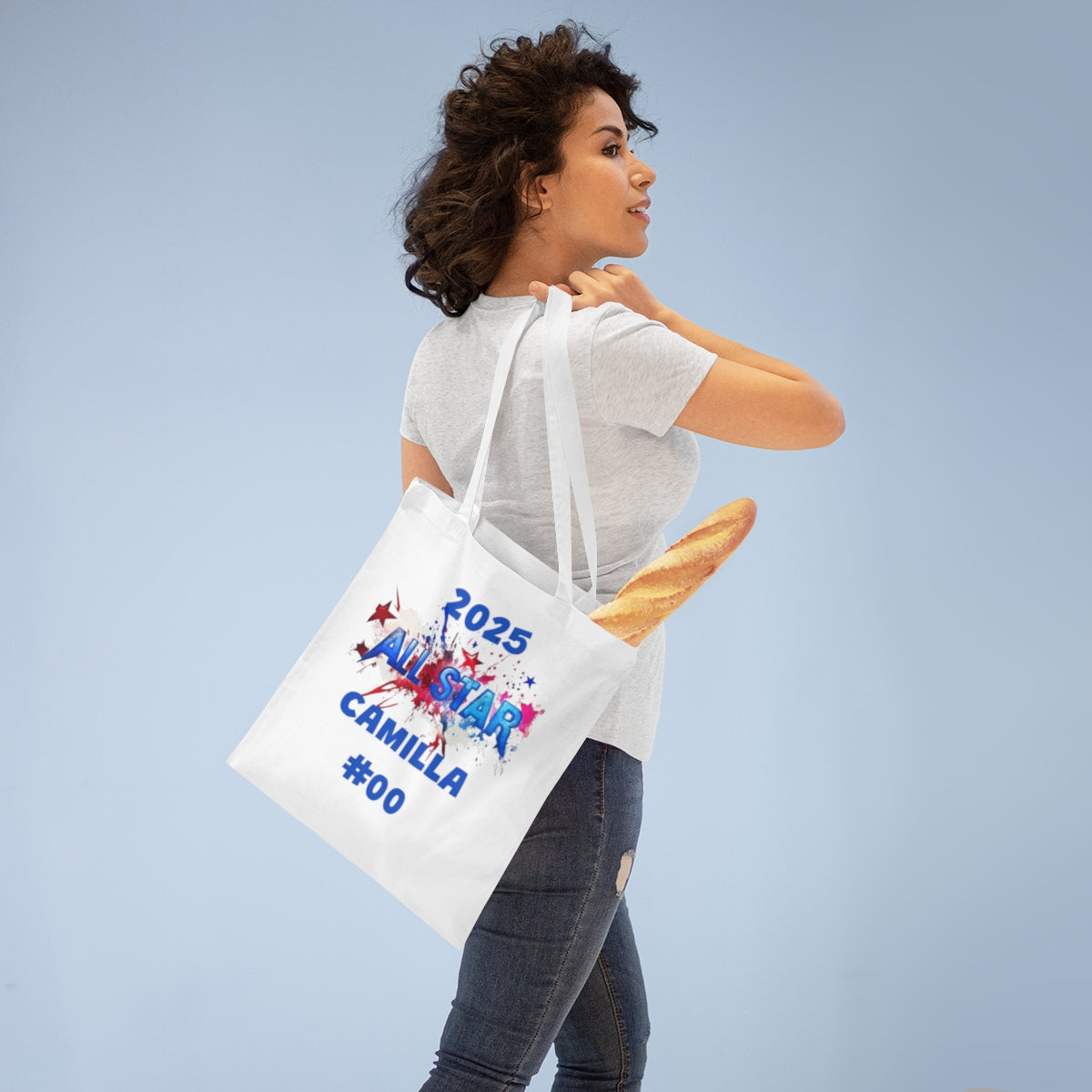 All-Star Canvas Tote Bag – Personalized with Name, Number & Year