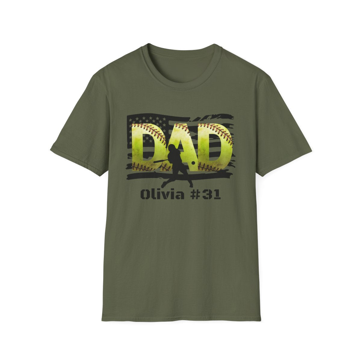 BATTER #2 Custom Softball Dad Batter T-Shirt