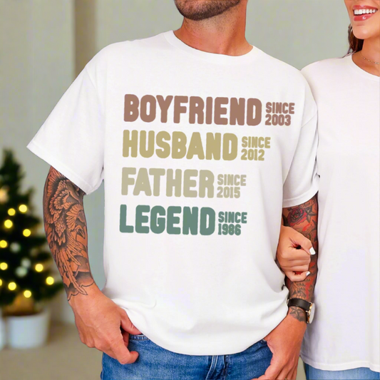Boyfriend. Husband. Father. Legend.™ Shirt – Christmas Gift for Dad, Husband, or Boyfriend