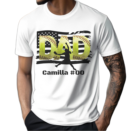PITCHER - Custom Softball DAD T-Shirt