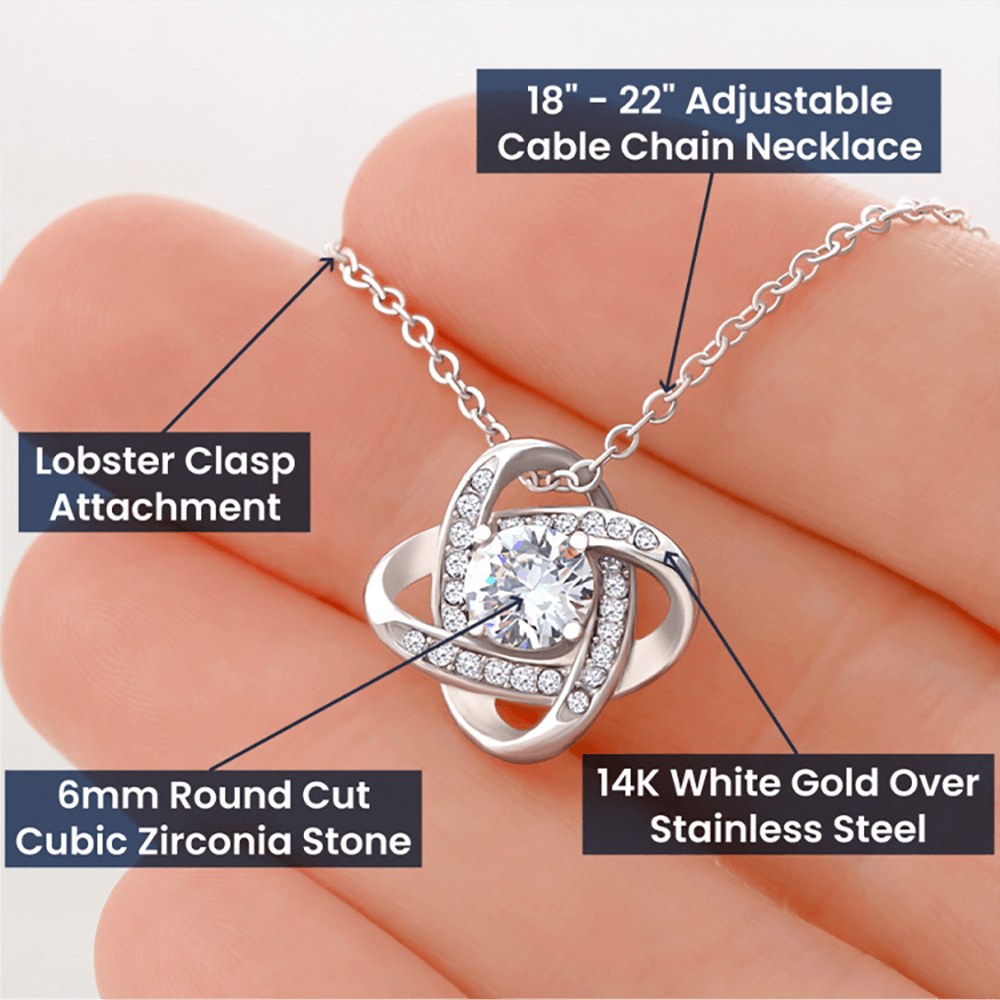 Personalized - Proud of You - Love Knot Necklace