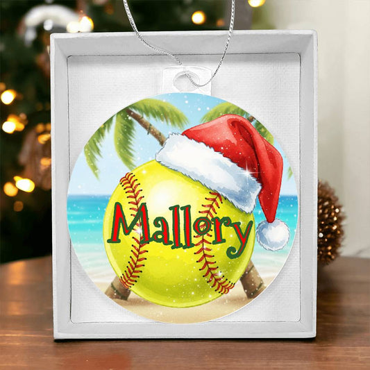 Custom Softball Ornament