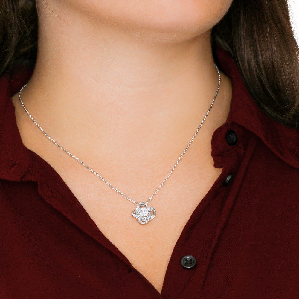 Personalized - Proud of You - Love Knot Necklace