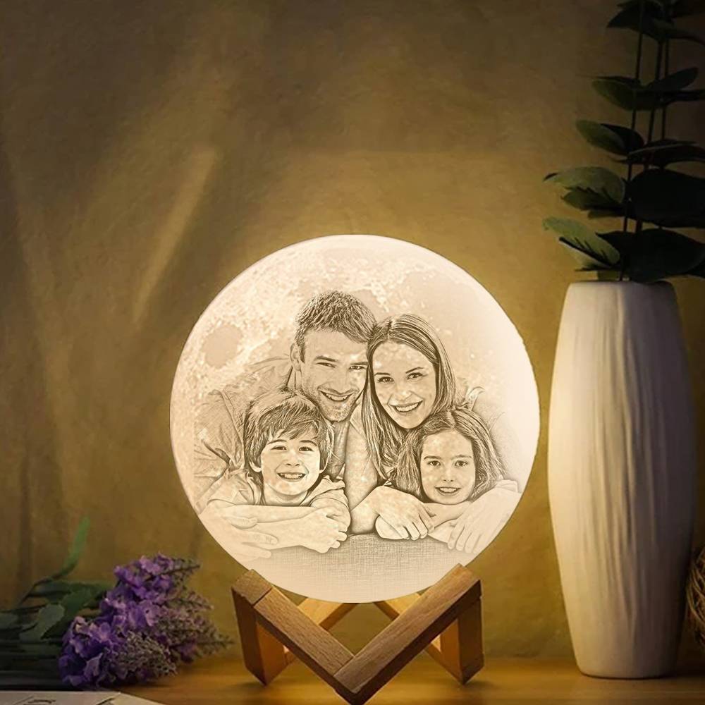 Custom 3D Printed Photo Lunar Moon Lamp - Perfect Gift