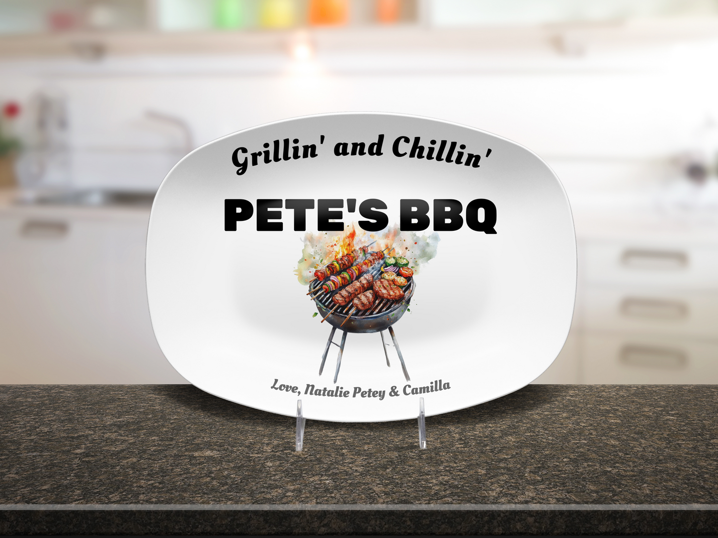 Personalized BBQ Platter - Grillin' and Chillin'