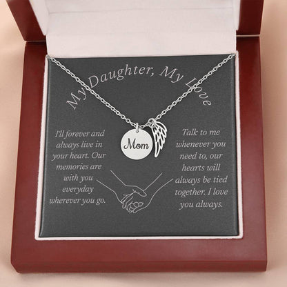 Memorial Necklace, Remembrance Necklace w/ Angel Wing Charm For Her