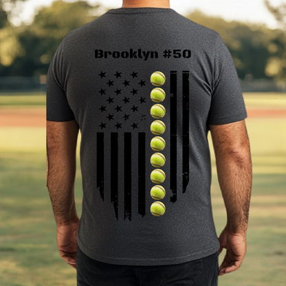 Personalized Softball Flag Shirt