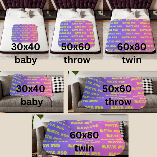 Personalized Name + Number  Sherpa Blanket