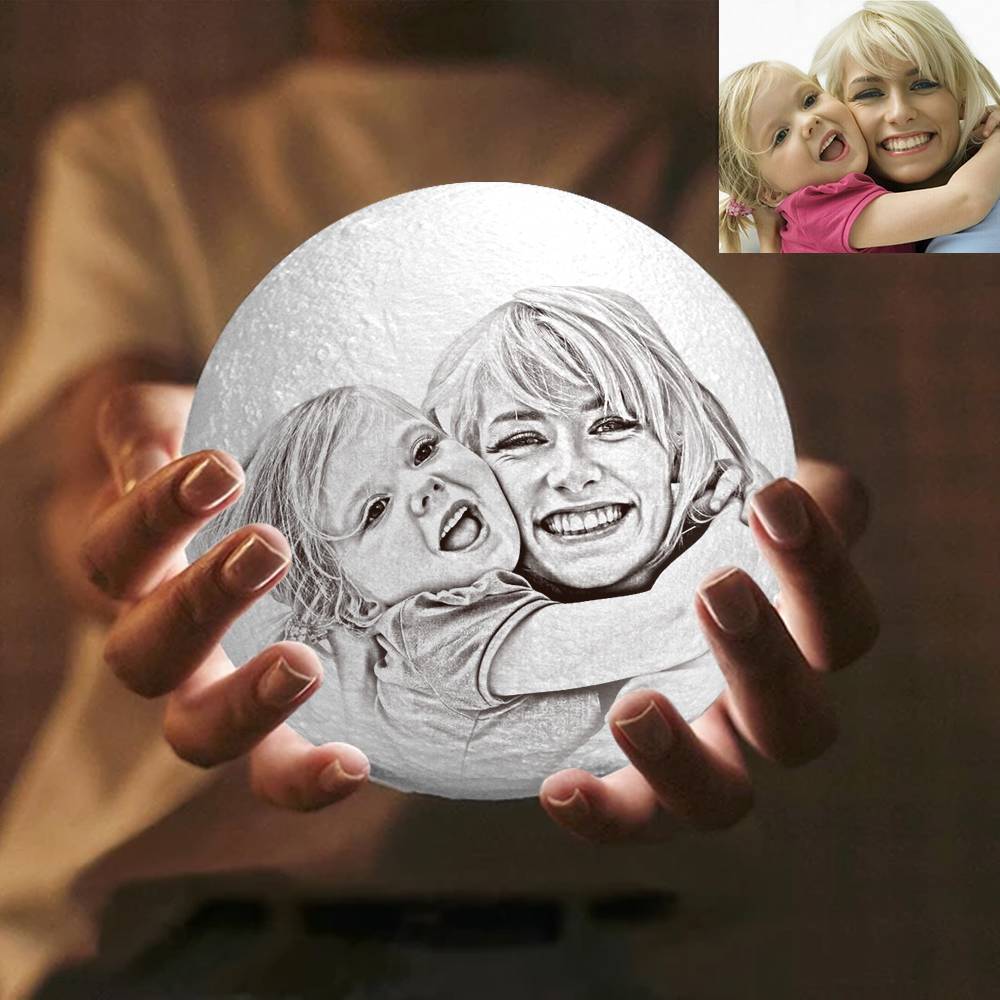 Custom 3D Printed Photo Lunar Moon Lamp - Perfect Gift