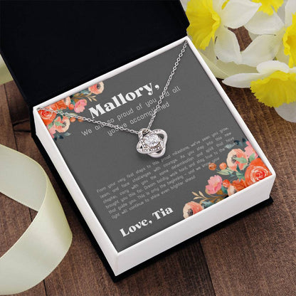Personalized - Proud of You - Love Knot Necklace