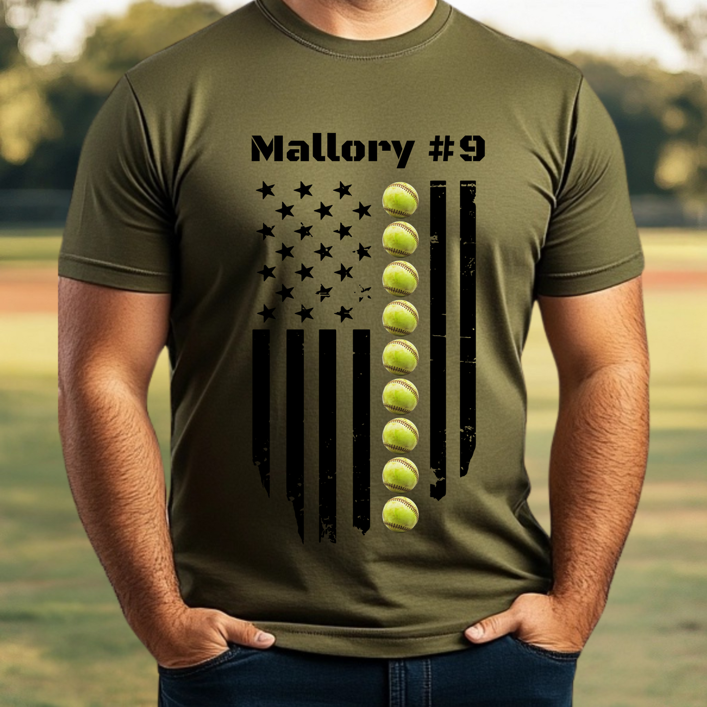 Custom American Softball T-Shirt