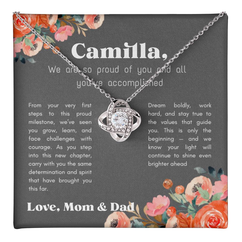 Personalized - Proud of You - Love Knot Necklace