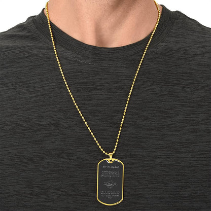 Memorial Dog Tag Necklace with Engraving, Remembrance Jewelry for Him