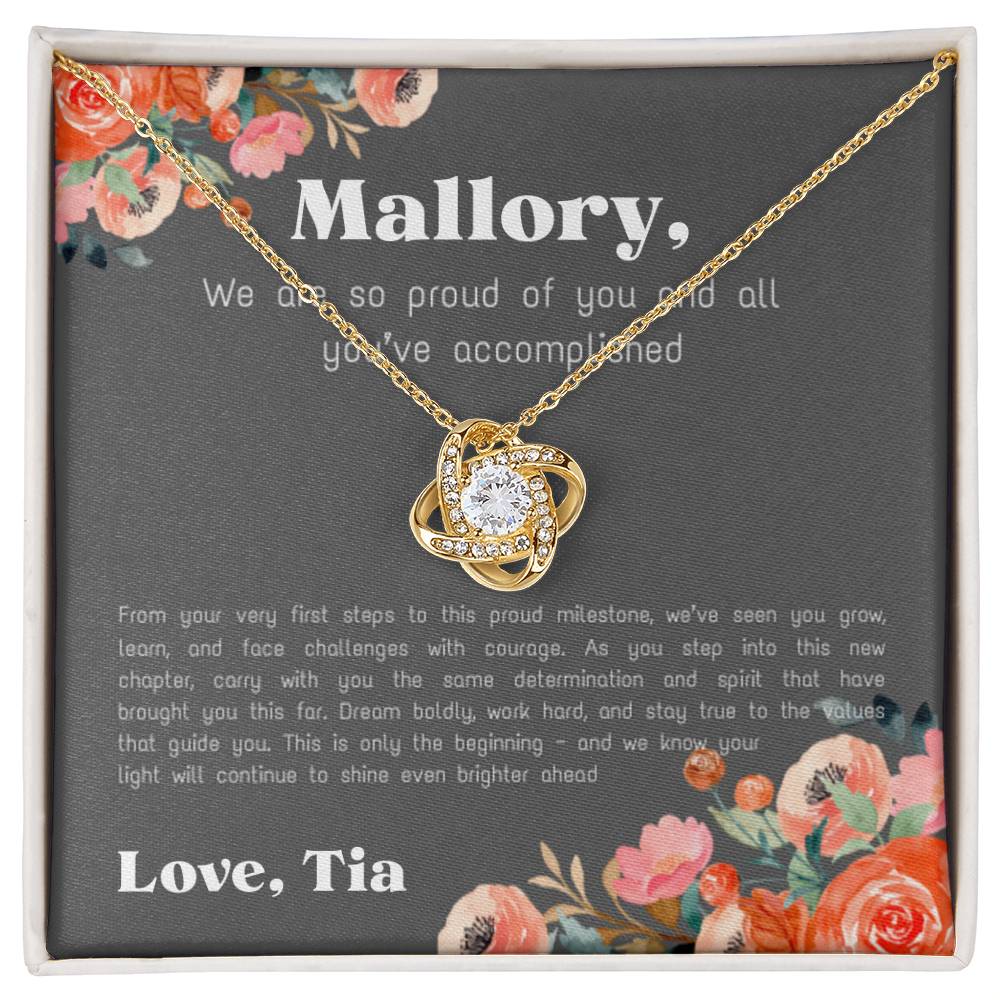 Personalized - Proud of You - Love Knot Necklace