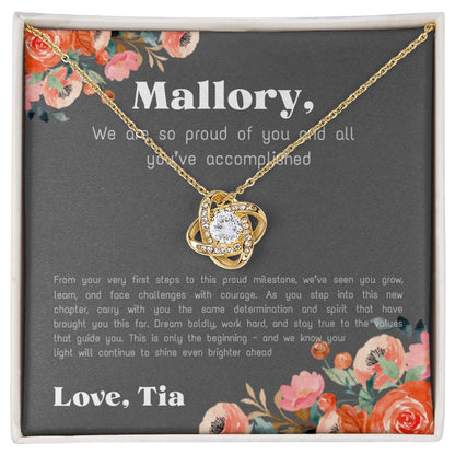 Personalized - Proud of You - Love Knot Necklace