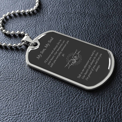 Memorial Dog Tag Necklace with Engraving, Remembrance Jewelry for Him
