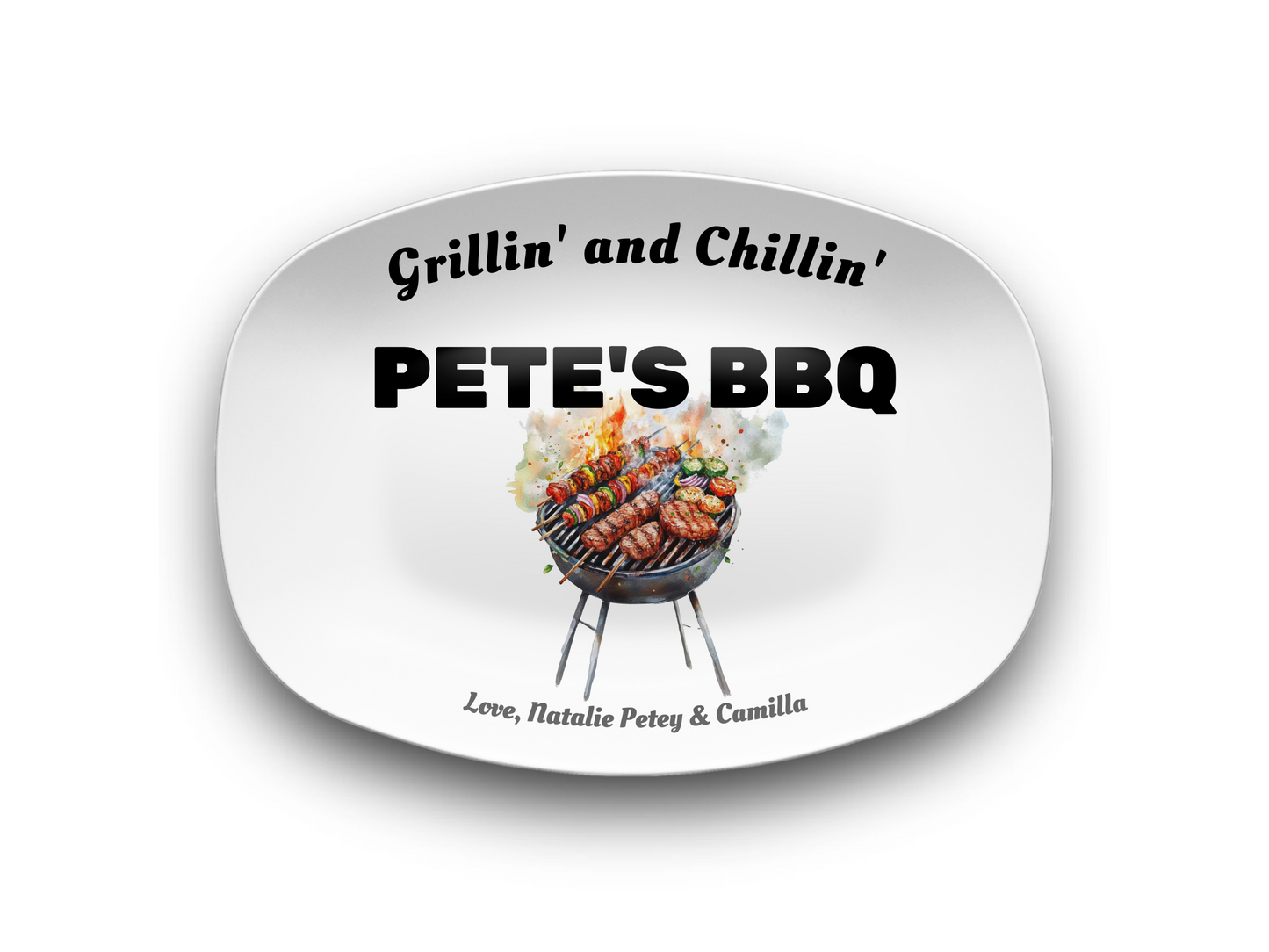 Personalized BBQ Platter - Grillin' and Chillin'