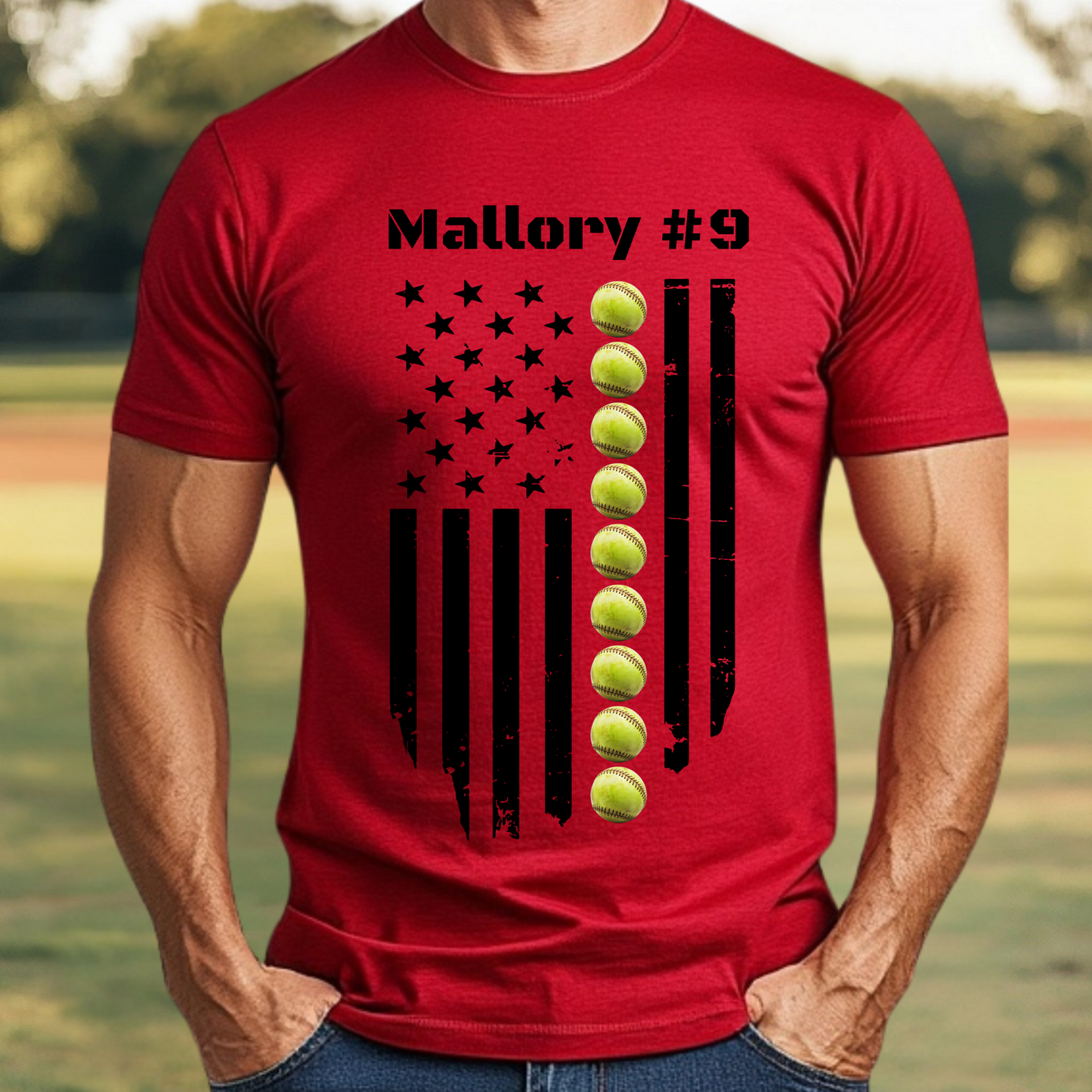 Custom American Softball T-Shirt
