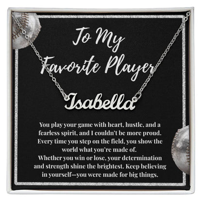 To My Favorite Player Custom Name Necklace