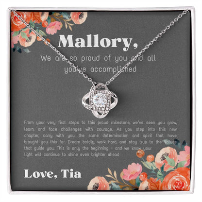 Personalized - Proud of You - Love Knot Necklace