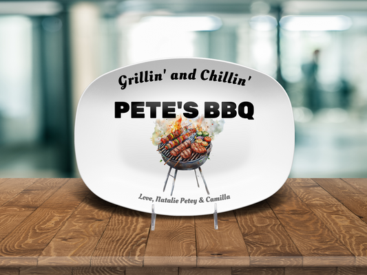 Personalized BBQ Platter - Grillin' and Chillin'