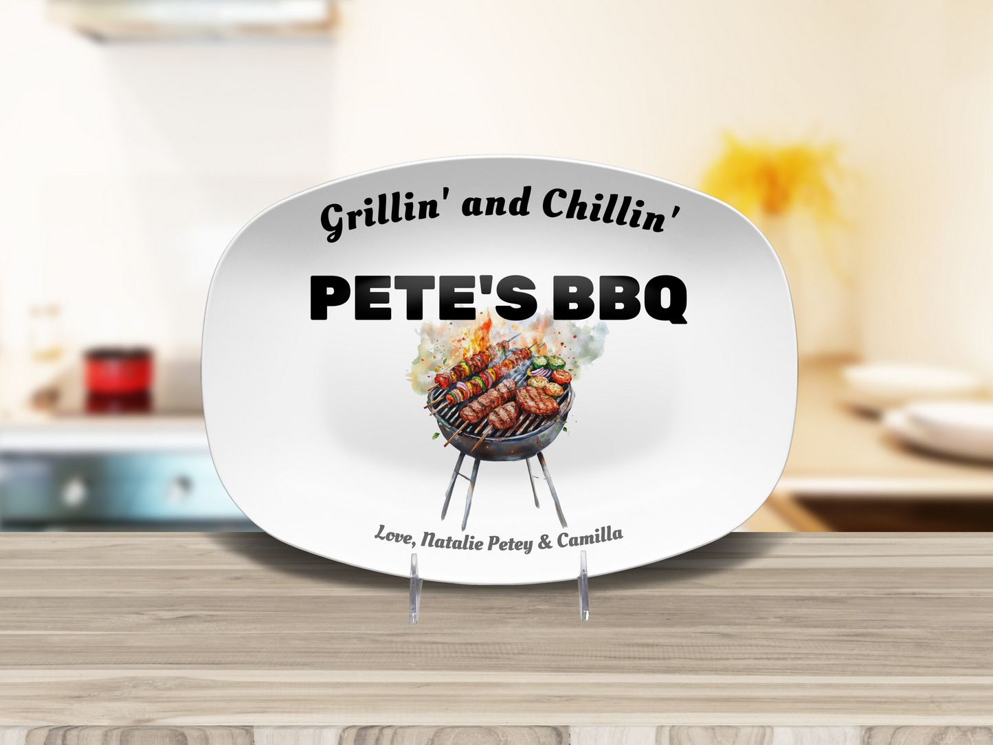 Personalized BBQ Platter - Grillin' and Chillin'