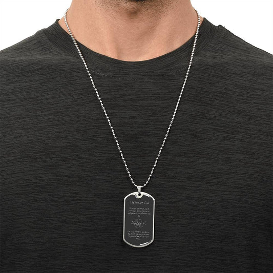 Memorial Dog Tag Necklace with Engraving, Remembrance Jewelry for Him