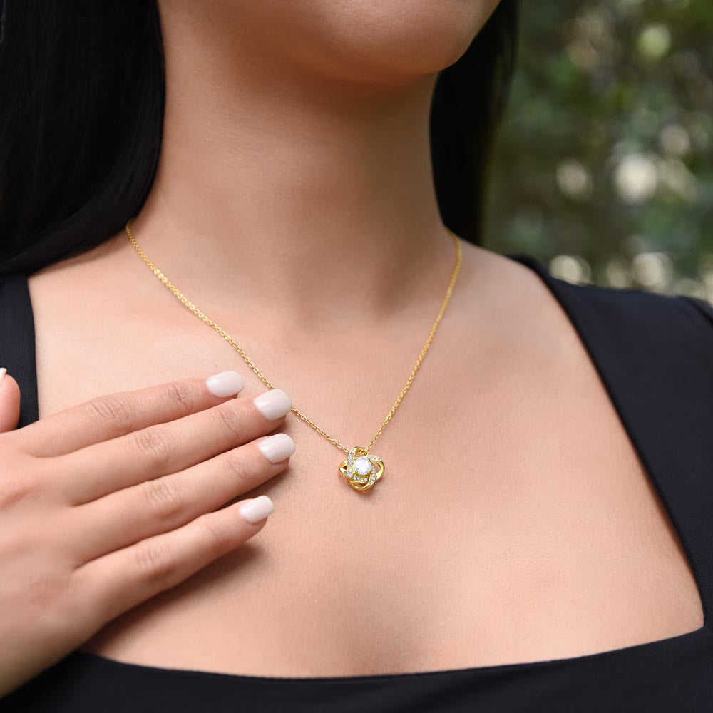 Personalized - Proud of You - Love Knot Necklace