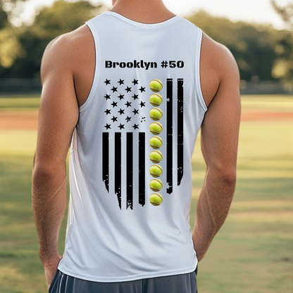 Personalized Softball Flag Shirt