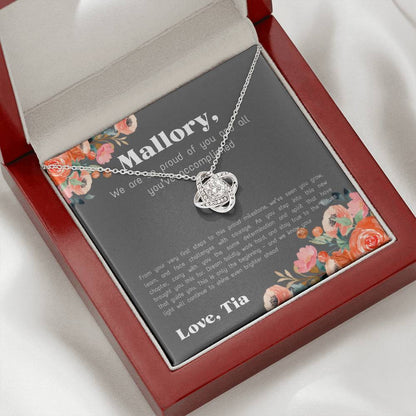 Personalized - Proud of You - Love Knot Necklace