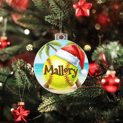 Custom Softball Ornament