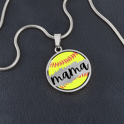 Softball Mom Necklace – Personalized Back Engraving